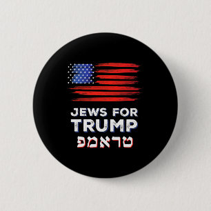 Badge Rond 5 Cm Pour Trump 2024 Israel Usa Hébreu Election Jewish 