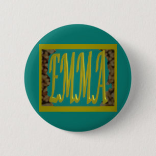 BADGE ROND 5 CM POUR UNE FILLE APPELÉE EMMA MARINE BLEU PEBBLES