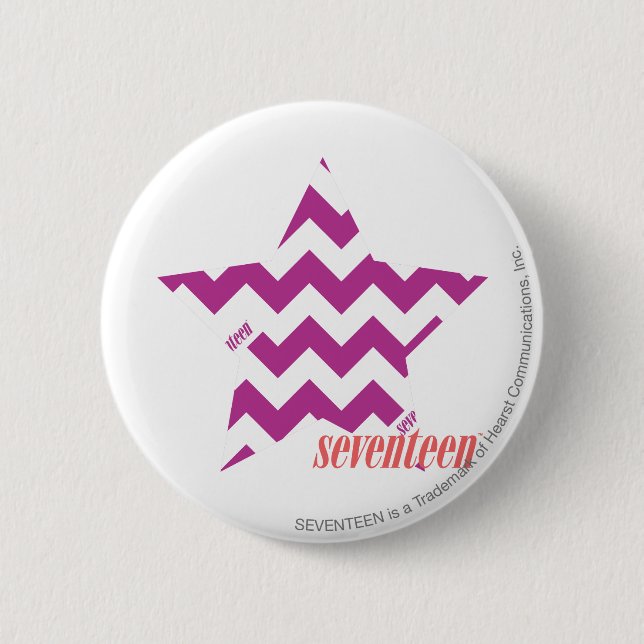 Badge Rond 5 Cm Pourpre 4 de zigzag (Devant)