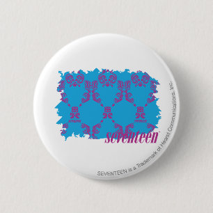 Badge Rond 5 Cm Pourpre-Aqua 4 de damassé