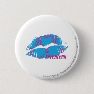 Badge Rond 5 Cm Pourpre-Aqua de damassé