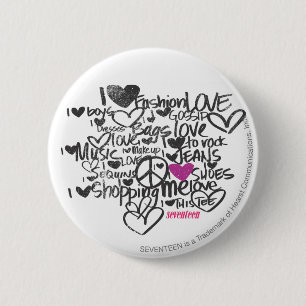 Badge Rond 5 Cm Pourpre de graffiti