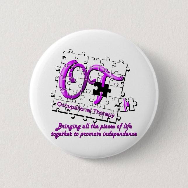 Badge Rond 5 Cm pourpre de puzzle d'ot (Devant)
