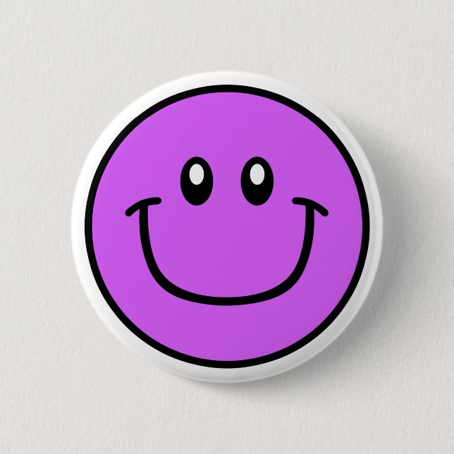 Badge Rond 5 Cm Pourpre de sourire 0003 de bouton de visage (Devant)