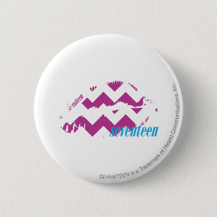 Badge Rond 5 Cm Pourpre de zigzag
