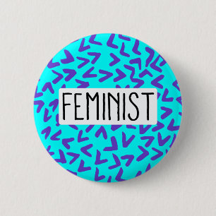 Badge Rond 5 Cm Pourpre et bouton de féministe de motif de