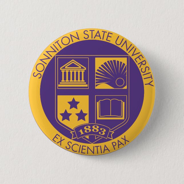 Badge Rond 5 Cm Pourpre/or (Devant)
