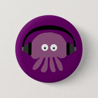 Badge Rond 5 Cm Pourpre personnalisable mignon de méduses et