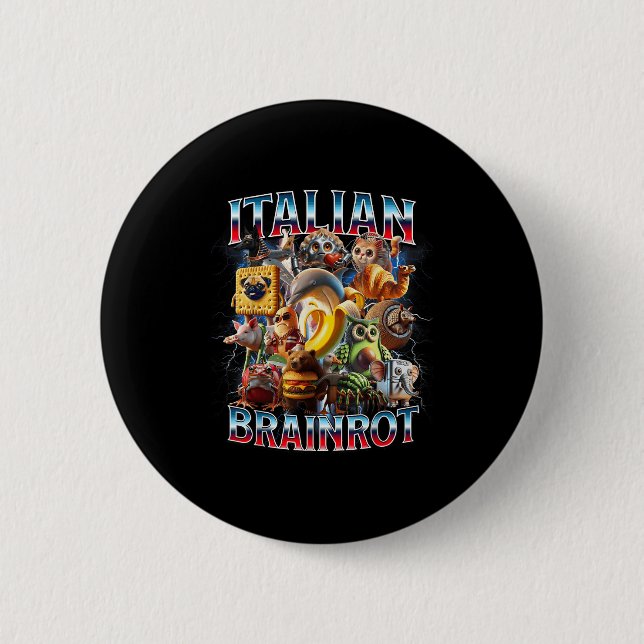 Badge Rond 5 Cm Pourriture cérébrale italienne Pourriture cérébral (Devant)