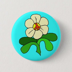 Badge Rond 5 Cm Poussée du bouton de paix