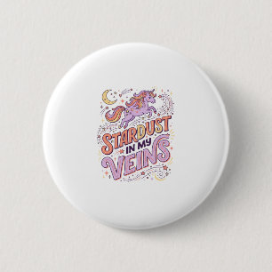 Badge Rond 5 Cm Poussière d'étoile de licorne dans mes veines conc