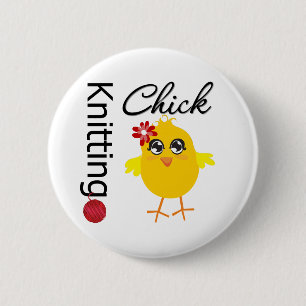 Badge Rond 5 Cm Poussin 2 de tricot
