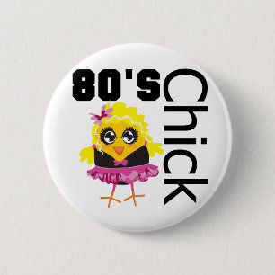 Badge Rond 5 Cm Poussin 80s drôle