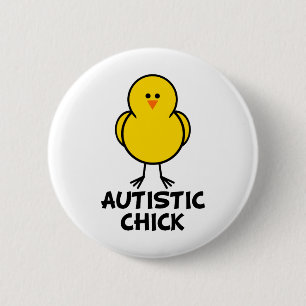 Badge Rond 5 Cm Poussin autiste
