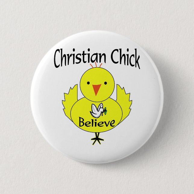 Badge Rond 5 Cm Poussin chrétien (Devant)