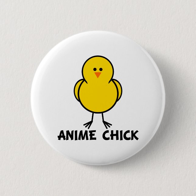 Badge Rond 5 Cm Poussin d'Anime (Devant)