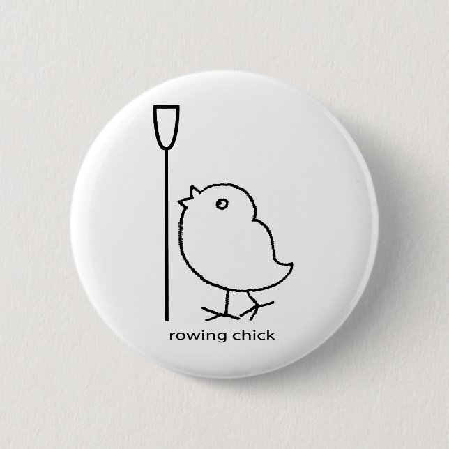 Badge Rond 5 Cm Poussin d'aviron, habillement d'aviron pour les (Devant)