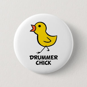 Badge Rond 5 Cm Poussin de batteur
