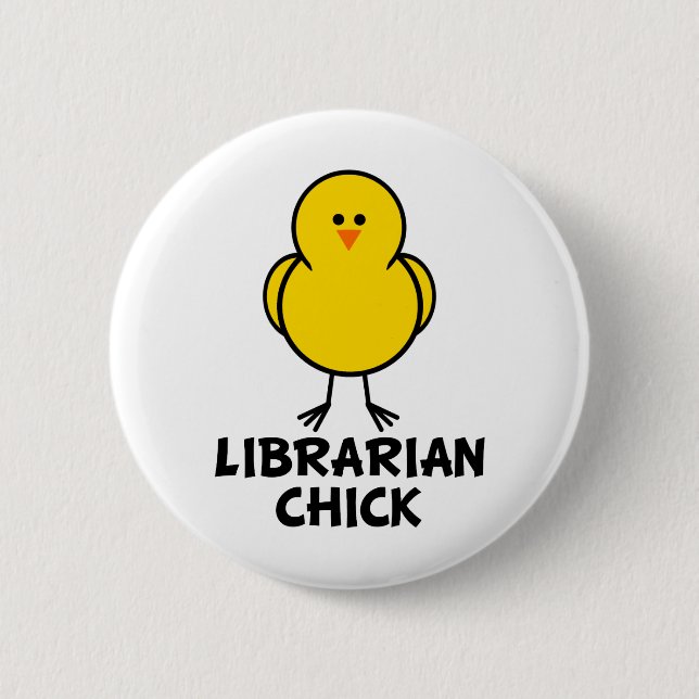 Badge Rond 5 Cm Poussin de bibliothécaire (Devant)