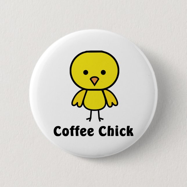 Badge Rond 5 Cm Poussin de café (Devant)