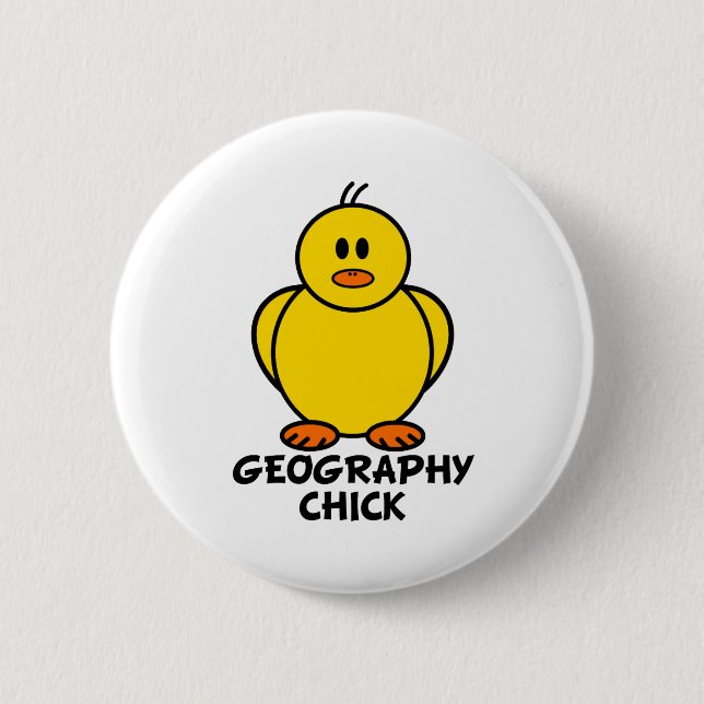 Badge Rond 5 Cm Poussin de géographie (Devant)