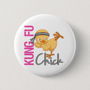 Badge Rond 5 Cm Poussin de Kung Fu