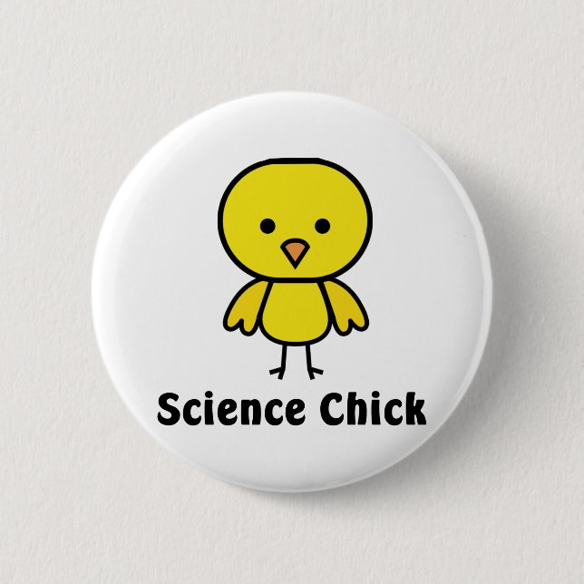 Badge Rond 5 Cm Poussin de la Science (Devant)