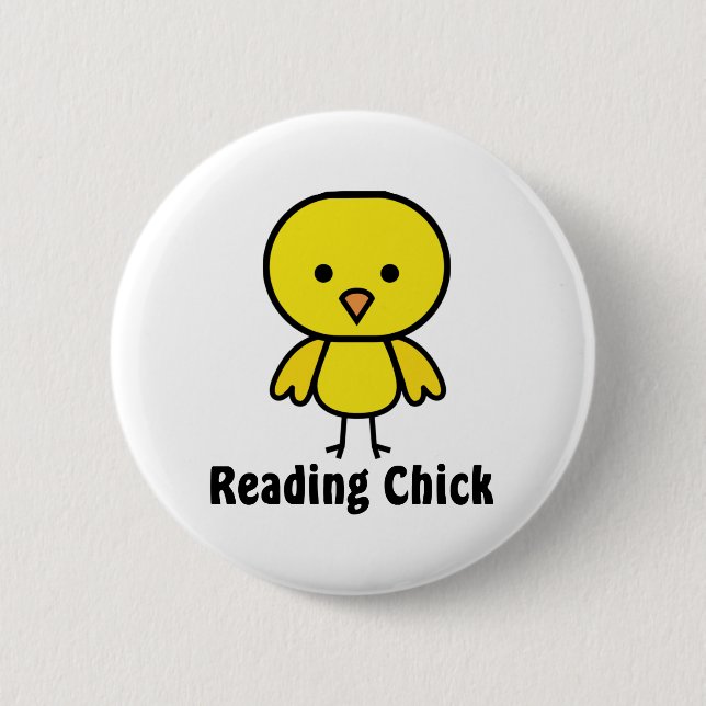 Badge Rond 5 Cm Poussin de lecture (Devant)