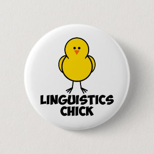 Badge Rond 5 Cm Poussin de linguistique