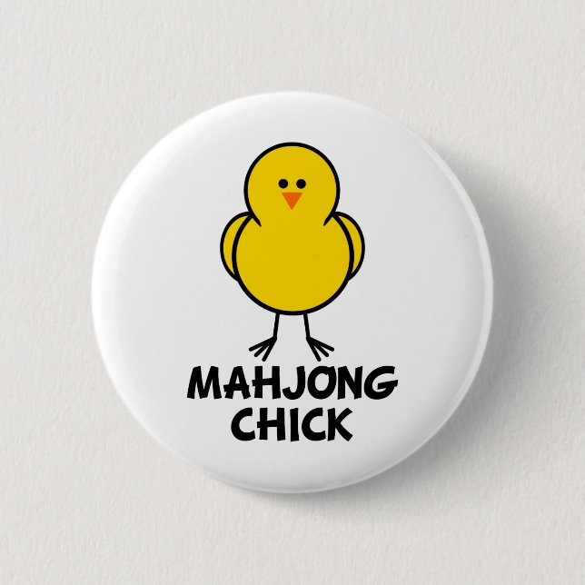 Badge Rond 5 Cm Poussin de Mahjong (Devant)