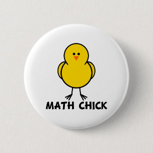 Badge Rond 5 Cm Poussin de maths
