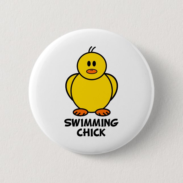 Badge Rond 5 Cm Poussin de natation (Devant)