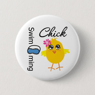 Badge Rond 5 Cm Poussin de natation