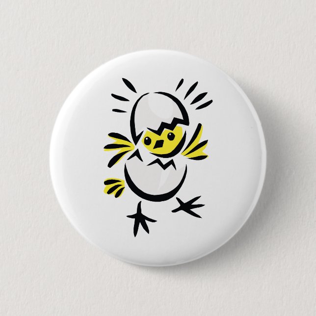 Badge Rond 5 Cm Poussin de Pâques (Devant)
