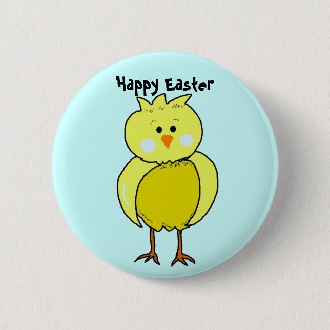 Badge Rond 5 Cm Poussin de Pâques heureux (Devant)