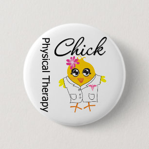 Badge Rond 5 Cm Poussin de physiothérapie
