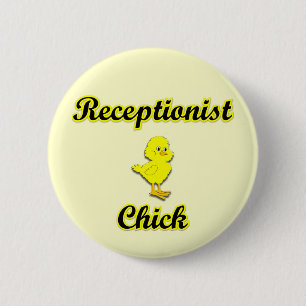 Badge Rond 5 Cm Poussin de réceptionniste