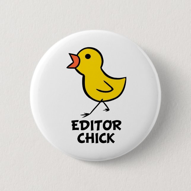 Badge Rond 5 Cm Poussin de rédacteur (Devant)