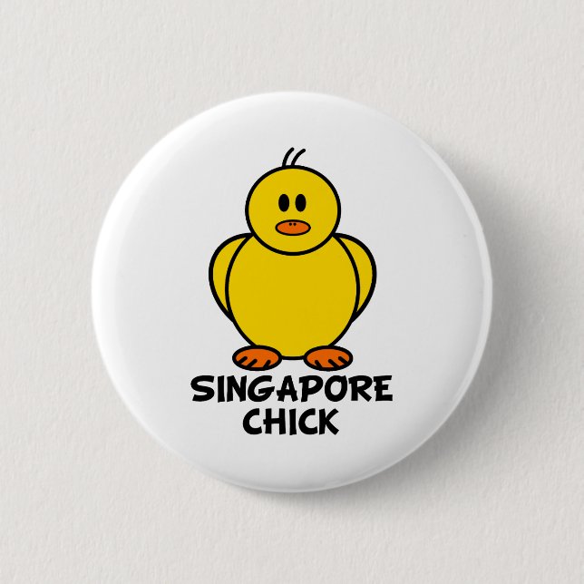 Badge Rond 5 Cm Poussin de Singapour (Devant)