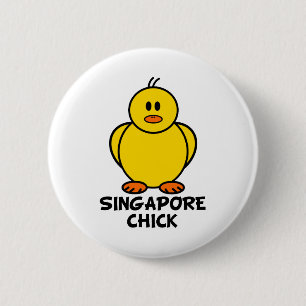 Badge Rond 5 Cm Poussin de Singapour