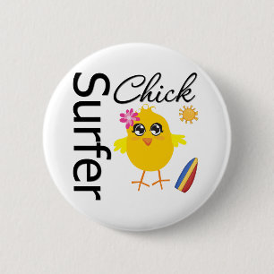 Badge Rond 5 Cm Poussin de surfer