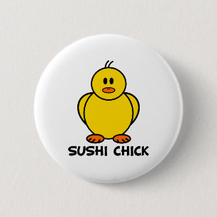 Badge Rond 5 Cm Poussin de sushi