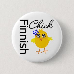 Badge Rond 5 Cm Poussin finlandais