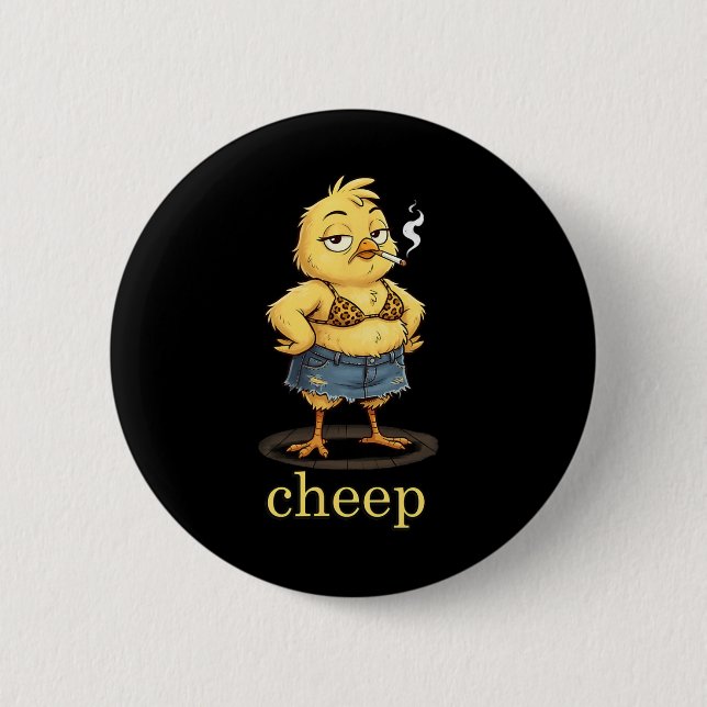Badge Rond 5 Cm Poussin Pâques inapproprié _1  (Devant)