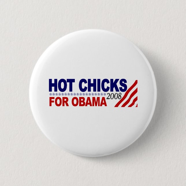 Badge Rond 5 Cm Poussins chauds pour Obama (Devant)