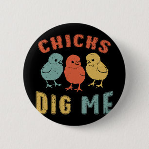 Badge Rond 5 Cm Poussins du dimanche de Pâques M'aiment Drôle Garç
