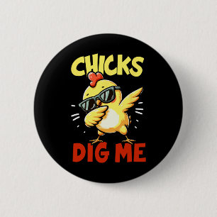 Badge Rond 5 Cm Poussins Me Creuser Pâques Dabbing Pâques Filles G