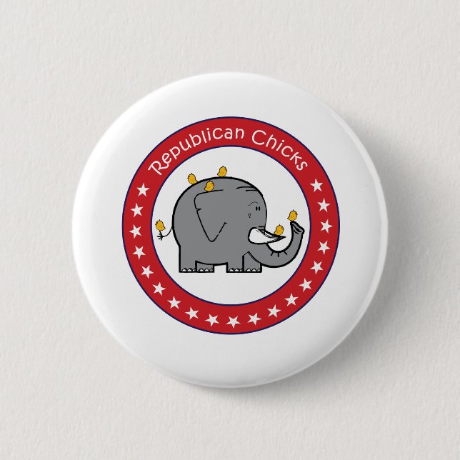 Badge Rond 5 Cm poussins républicains (Devant)