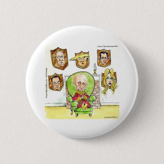 Badge Rond 5 Cm Poutine le chasseur obtient pas mon président Trum (Devant)