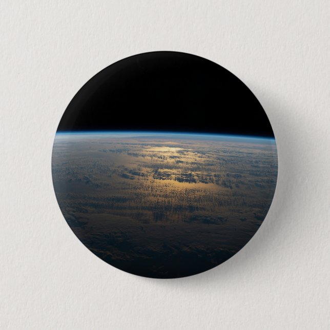 Badge Rond 5 Cm Poutres Sunglint Au Large D'Un Pacifique Sud En Pa (Devant)